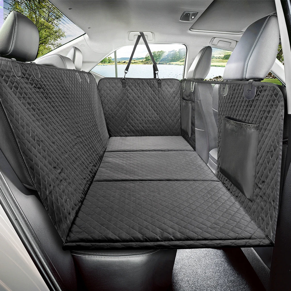 Dog Car Back Seat Extender Pet Backseat Covers with Hard Bottom Waterproof Safety Protector Hammock Carrier Mat Dogs Supplies