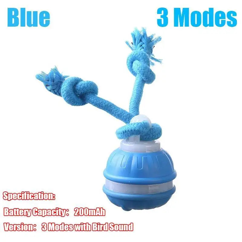 Smart Interactive Dog Toys Rolling Ball with Rope Motion Activated Automatic Moving Squeaky Dog Training Puppy Chew Toy Balls